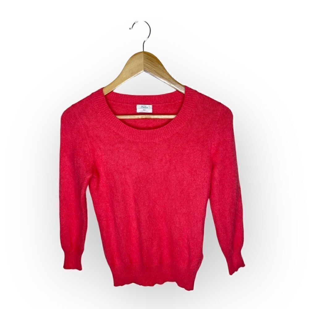 Wallace J. Crew Coral Super Soft Fuzzy Rabbit Hair Sweater